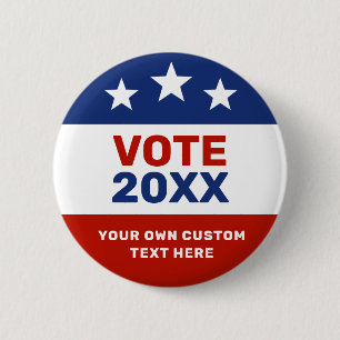Create Your Own Election Campaign Red and Blue 6 Cm Round Badge