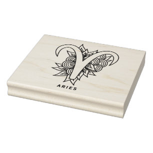 Create Your Own Elegant Aries Zodiac Rubber Stamp