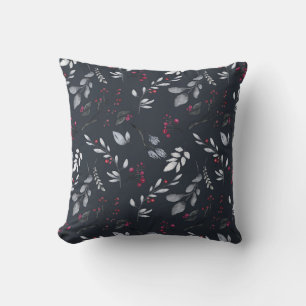 Create Your Own Elegant Black & Red Holly Cushion