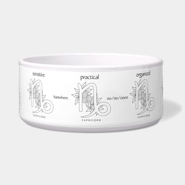 Create Your Own Elegant Black & White Capricorn (Front)