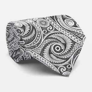 Create Your Own Elegant Black White Festive Tribal Tie