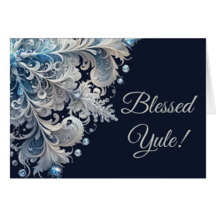 Create Your Own Elegant Blue White Snowflake Yule