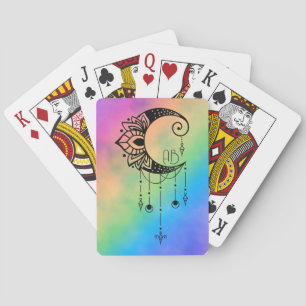 Create Your Own Elegant Boho Moon Silhouette Playing Cards