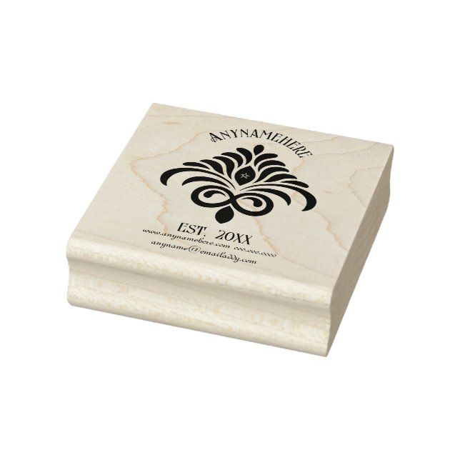 Create Your Own Elegant Calligraphy Fleur Logo Rubber Stamp (Stamp)