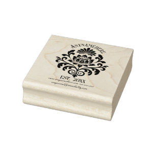 Create Your Own Elegant Calligraphy Lotus Flower Rubber Stamp