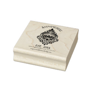 Create Your Own Elegant Calligraphy Lotus Logo Rubber Stamp