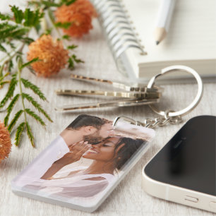 Create Your Own Elegant Couple Photo Template Key Ring