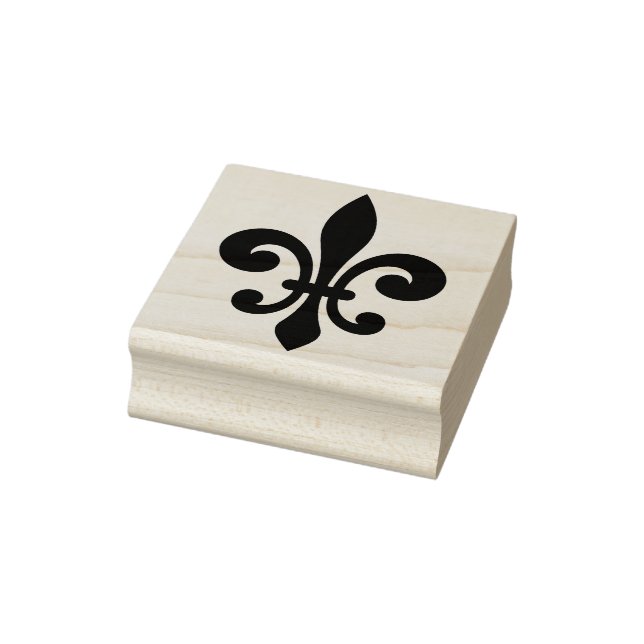 Create Your Own Elegant Curled Fleur De Lis Rubber Stamp (Stamp)