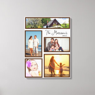 Create your own elegant family photo collage canvas print