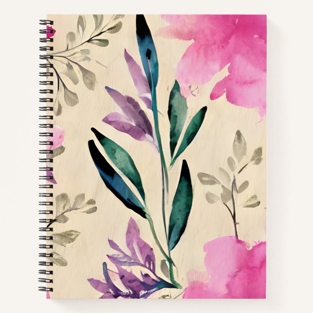 Create your own Elegant feminine watercolor art Notebook (Front)