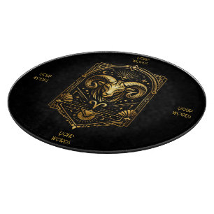 Create Your Own Elegant Gold Art Deco Aries Cutting Board