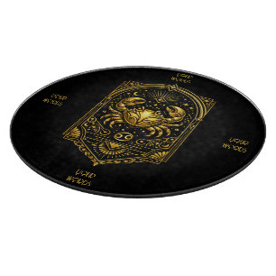 Create Your Own Elegant Gold Art Deco Cancer Cutting Board