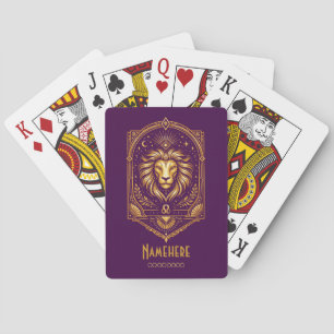 Create Your Own Elegant Gold Art Deco Leo Playing Cards