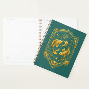 Create Your Own Elegant Gold Art Deco Pisces Planner