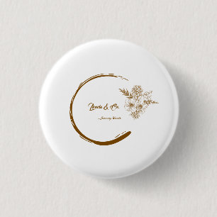 Create your own Elegant Gold Floral Custom 3 Cm Round Badge