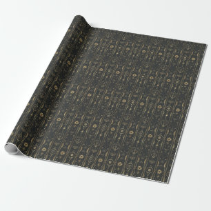 Create Your Own Elegant Gold Mystical Stripes Wrapping Paper