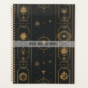 Create Your Own Elegant Gold Mystical Symbols Planner