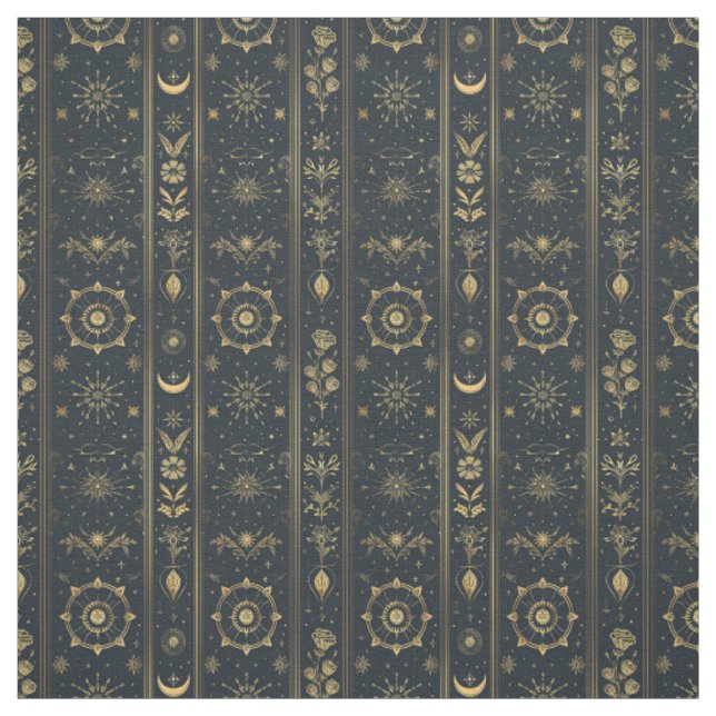 Create Your Own Elegant Gold Nature Magic Stripes Fabric (Swatch)