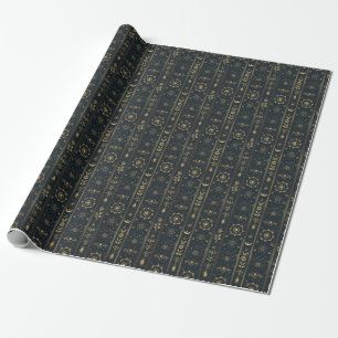 Create Your Own Elegant Gold Nature Magic Stripes Wrapping Paper