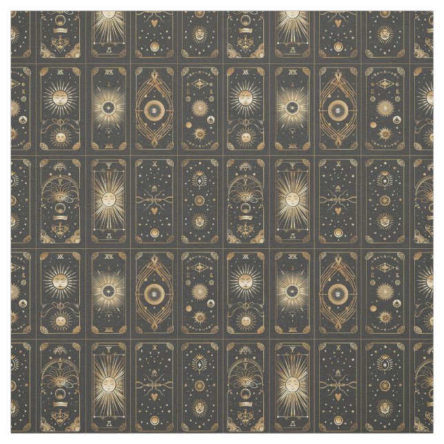 Create Your Own Elegant Gold Tarot Black Fabric (Swatch)