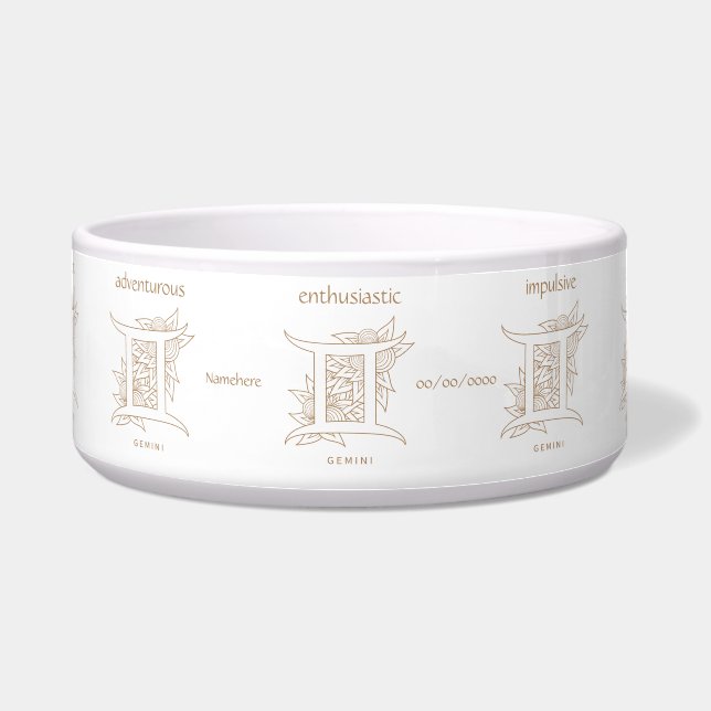 Create Your Own Elegant Gold & White Gemini Zodiac (Front)