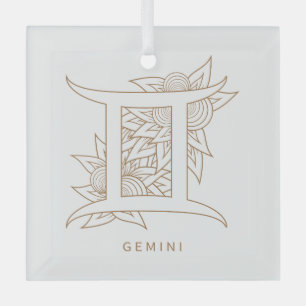 Create Your Own Elegant Gold & White Gemini Zodiac Glass Tree Decoration
