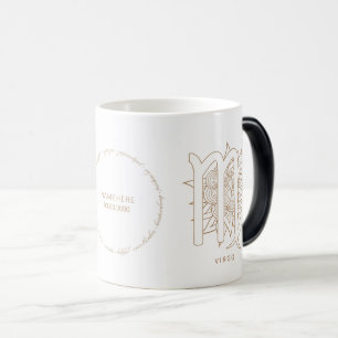 Create Your Own Elegant Gold & White Virgo Zodiac Magic Mug