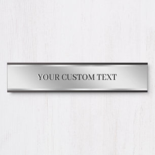 Create Your Own Elegant Modern Custom Text Silver Door Sign