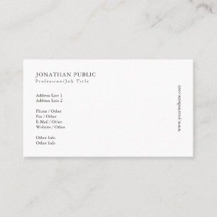 Create Your Own Elegant Modern White Clean Design Business Card