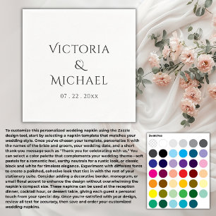 Create Your Own Elegant Monogram & Date Wedding  Napkin