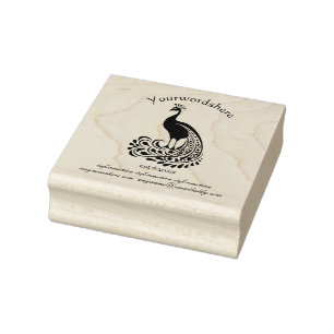 Create Your Own Elegant Paisley Peacock Bird Rubber Stamp