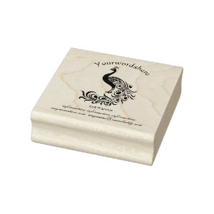 Create Your Own Elegant Peacock Bird Rubber Stamp