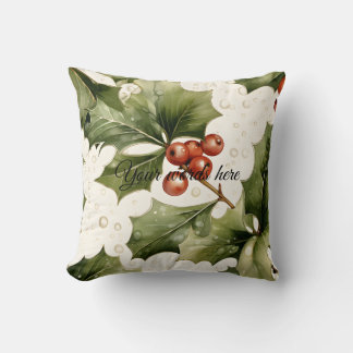 Create Your Own Elegant Red Victorian Holly Cushion