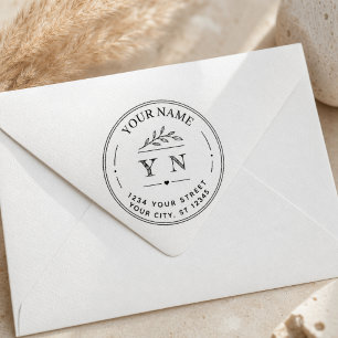Create Your Own Elegant Round Return Address Rubber Stamp
