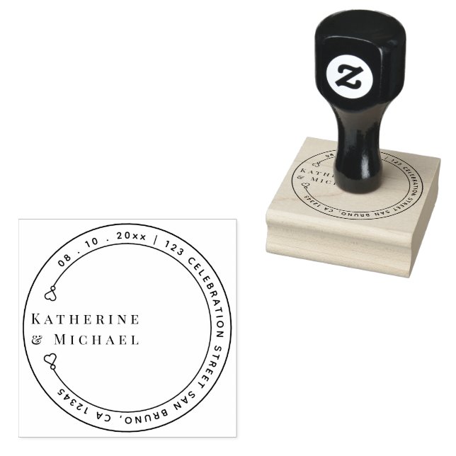 Create your Own | Elegant Save The Date Wedding Rubber Stamp (Stamped)