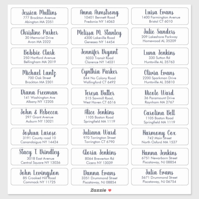 Create Your Own Elegant Wedding Guest Address (Sheet)