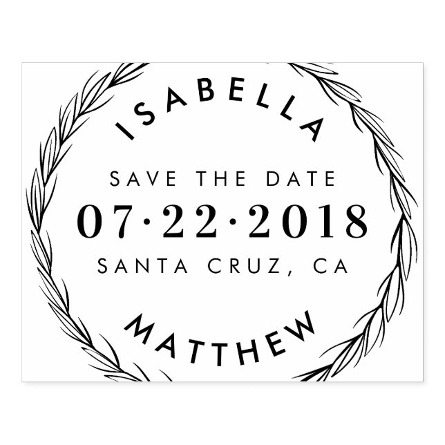 Create Your Own Elegant Wedding Save The Date Rubber Stamp (Imprint)