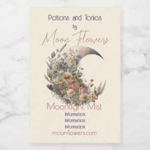 Create Your Own Elysian Floral Crescent Moon Wine Label