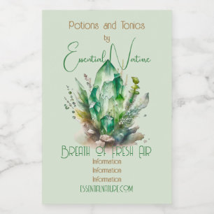 Create Your Own Emerald Green Crystals Food Label