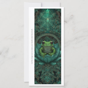 Create Your Own Emerald Green Frog Bookmark Card