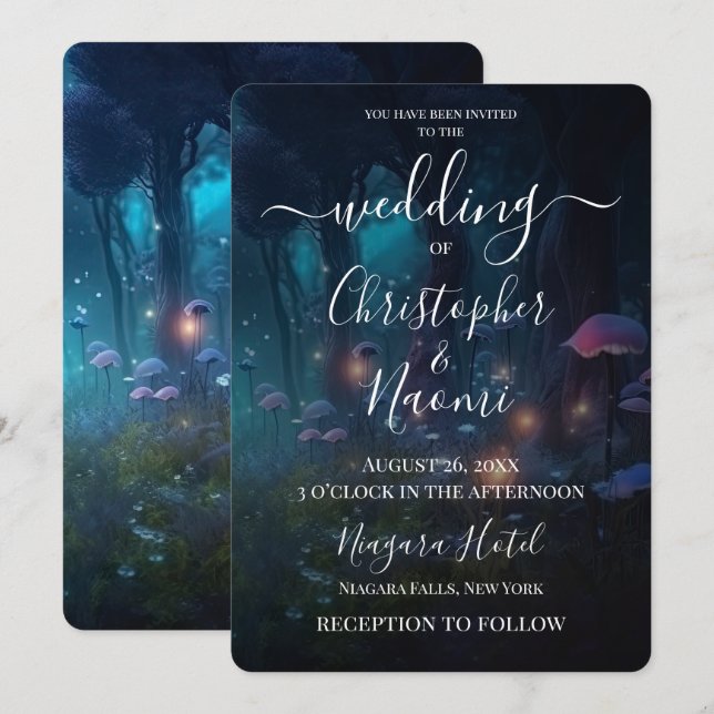 Create Your Own Enchanted Forest Wedding Invitation (Front/Back)