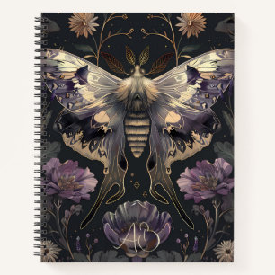 Create Your Own Enchanted Gilded Purple Moth Flora Notebook