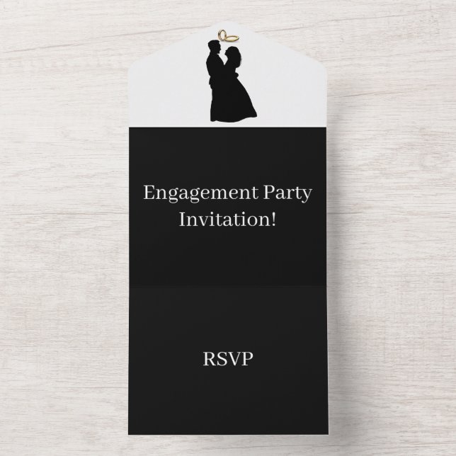 Create Your Own Engagement Party RSVP Black I All In One Invitation (Inside)
