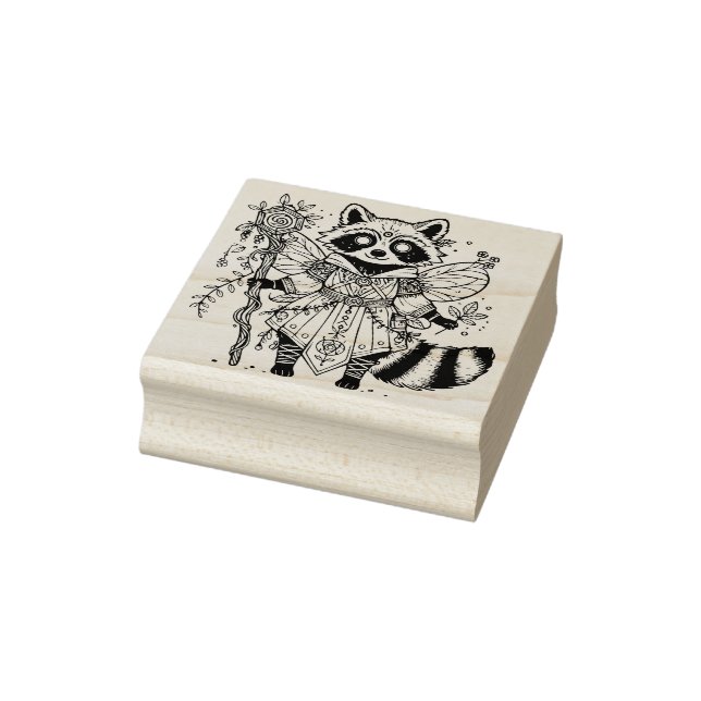 Create Your Own Entrancing Racoon Fairy Shaman Rubber Stamp (Stamp)