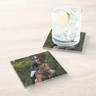 Create Your Own Equestrian Horse Photo Custom Glass Coaster