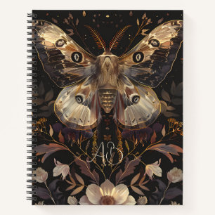 Create Your Own Ethereal Golden Moth Floral Notebook