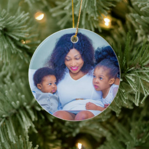 Create Your Own Family Kids 2 Photos Ceramic Tree Decoration