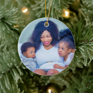Create Your Own Family Kids 2 Photos Ceramic Tree Decoration