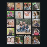 Create Your Own Family Name 17 Photo Collage Black Faux Canvas Print<br><div class="desc">Create your own photo collage  faux wrapped canvas print with 17 of your favorite pictures on a Black background. Personalize with family name and established date.</div>