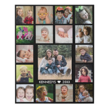 Create Your Own Family Name 17 Photo Collage Black